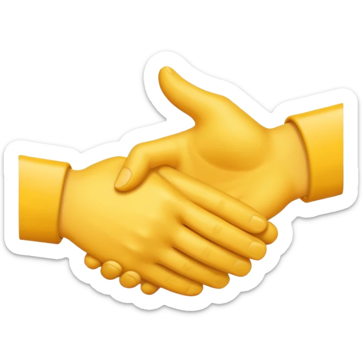 Make a self-clasping handshake emoji in the style of the usual emoji of a handshake sticker