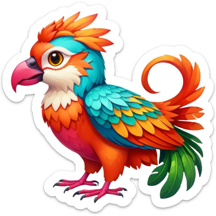 Colorful exotic tropical Falvie-Fionbri, full body sticker