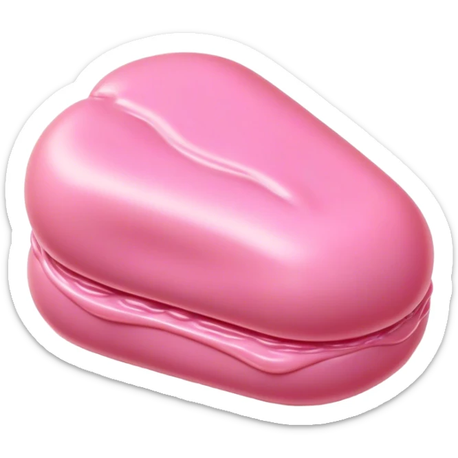 Cinematic Realistic Opaque Pink Slime, smooth and buttery with a pastel pink hue, ultra-glossy with a soft sheen, subtle folds and ridges forming as it moves, reflecting gentle highlights, glowing with a delicate, creamy texture, evoking a sense of playful satisfaction. sticker
