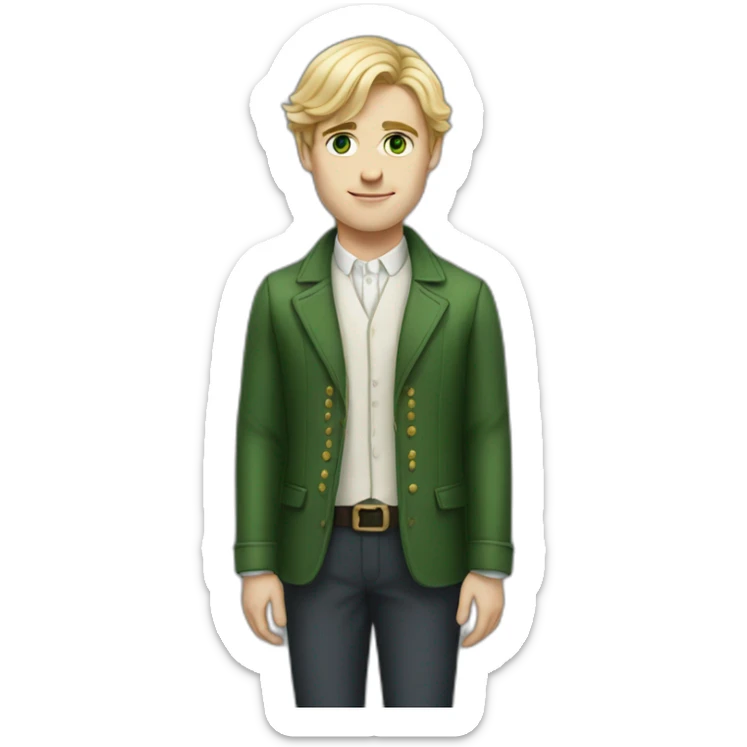Full-length-young-british-male-historian-with-blonde-hair-and-green-eyes sticker