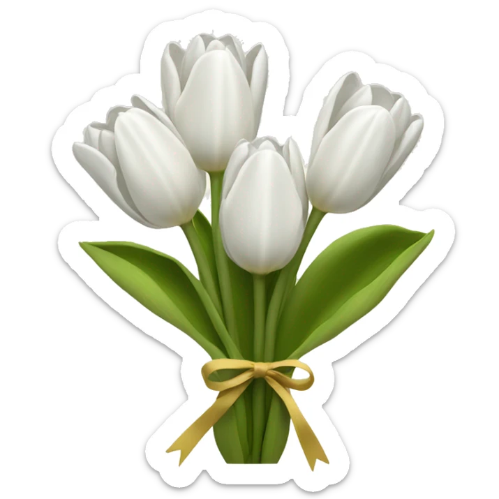 white tulip bouquet  sticker