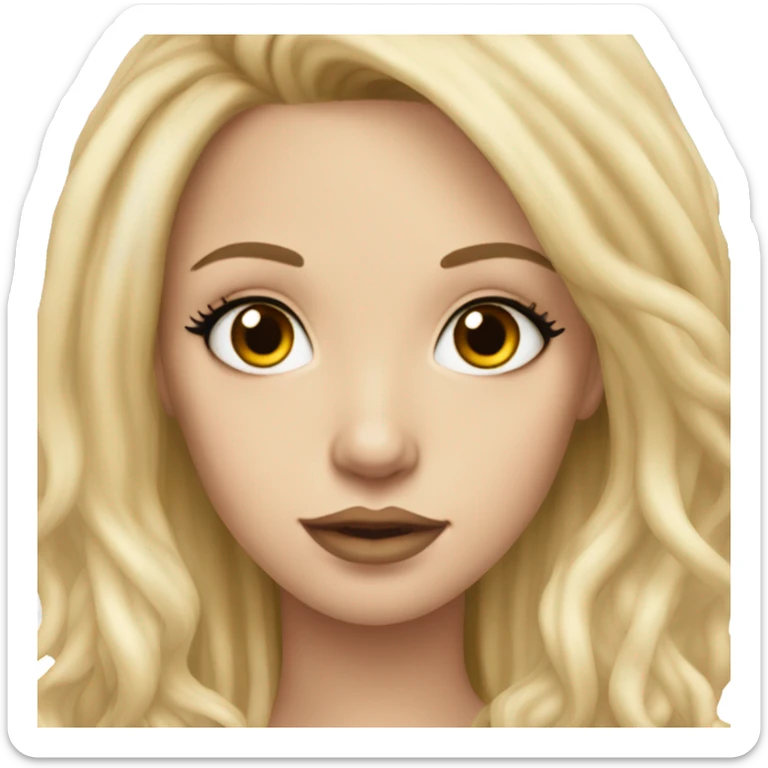 beautiful white girl with tattoos, with long blond hair  sticker