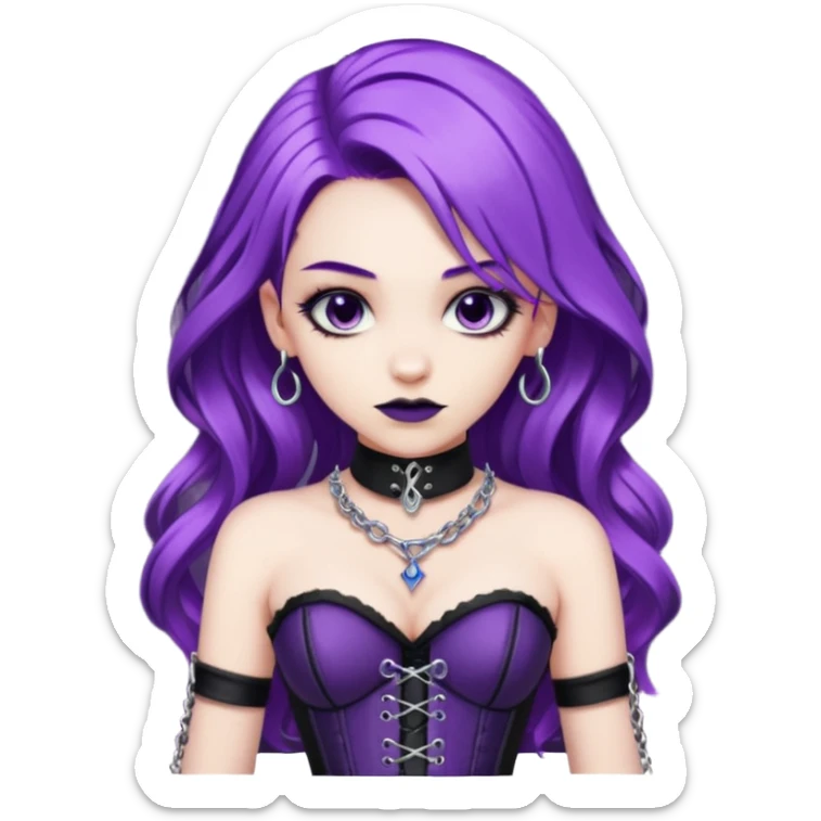 my nickname on the discord server is Little VIper, i have purple hair and an alt/goth style so like corsets and black with silver chains. i want a animated emoji with the text "'Lil Viper Mad" sticker