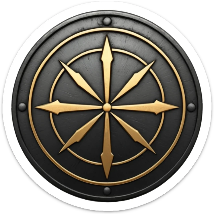 Minimal emoji, gothic metal coin made of black steel, engraved word FORTUNA at the center, ancient industrial aesthetic, worn metal texture, no glow, no neon, flat emoji design, centered, transparent background sticker