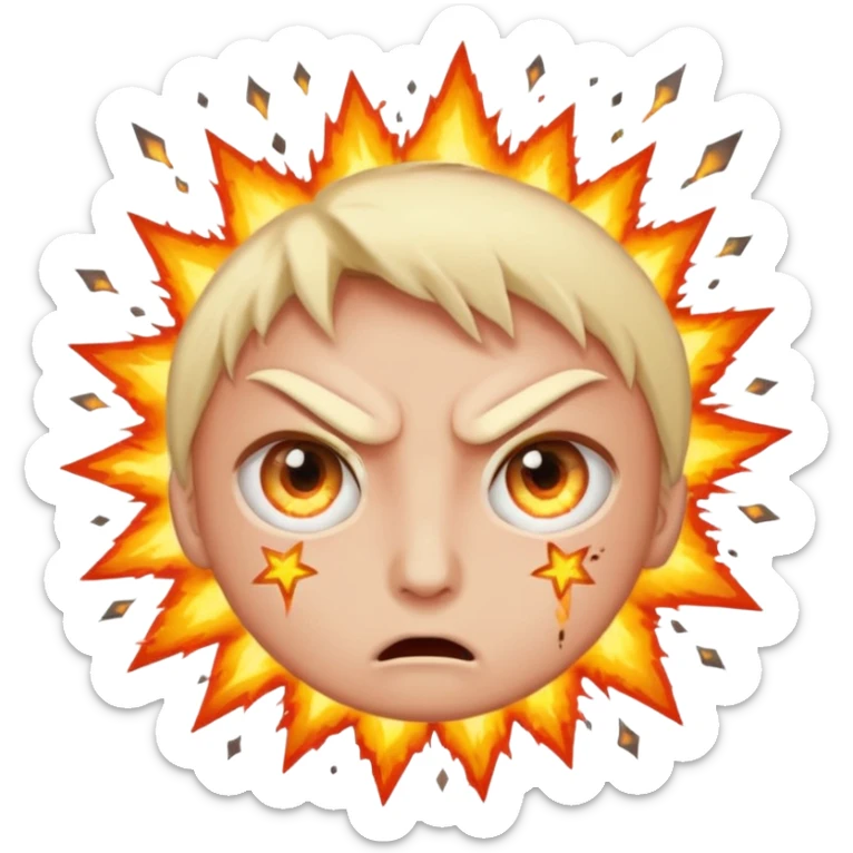 The star eyes emoji like this 🤩but way more aggressive with like explosions in the eyes sticker
