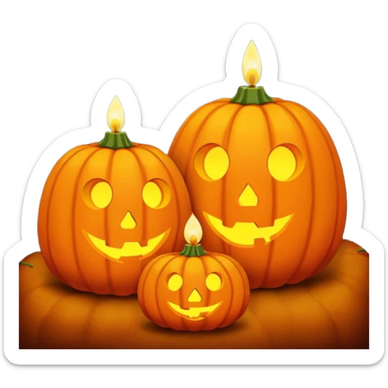 🍁☕📖 Cozy autumn evening with a warm coffee and a book🎃🕯️🍂 Pumpkin candles glowing on a fall night sticker