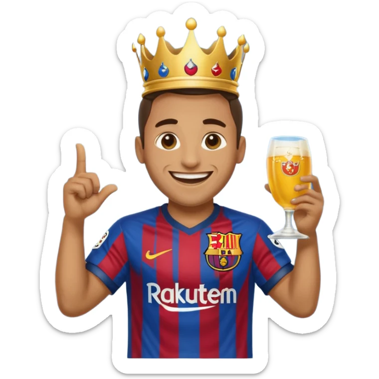 puedes hacer un emoji de la celebración de la corona de Lamine Yamal? sticker