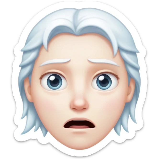 Blank stare, mouth slightly open, frozen in a moment of mental malfunction. sticker