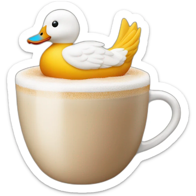 cappuchino with a duck in the foam (no real duck but from foam) sticker