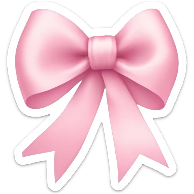 light pink ribbon bow sticker