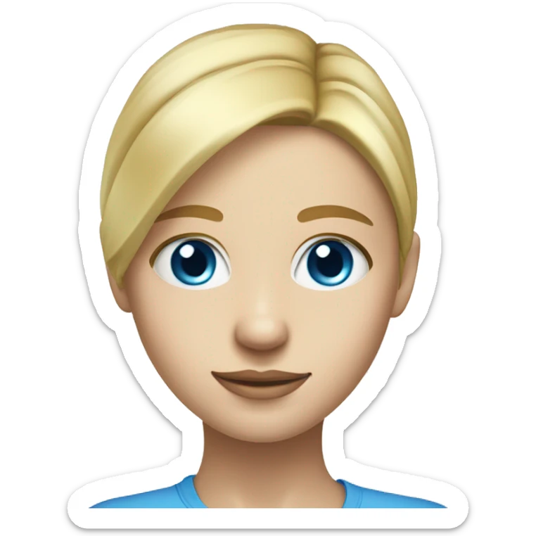 head and neck of Blonde girl blue eyes portrait without body sticker