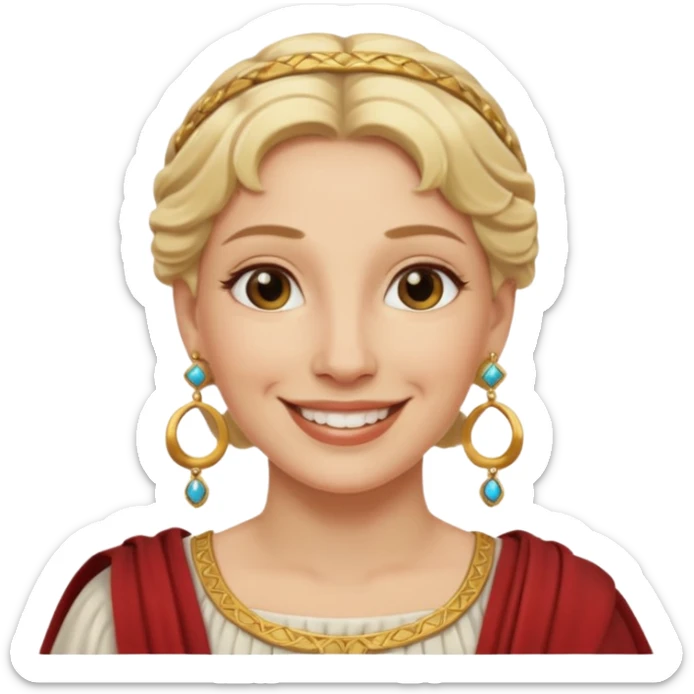 Ancient Roman woman with earrings and blonde hair sticker