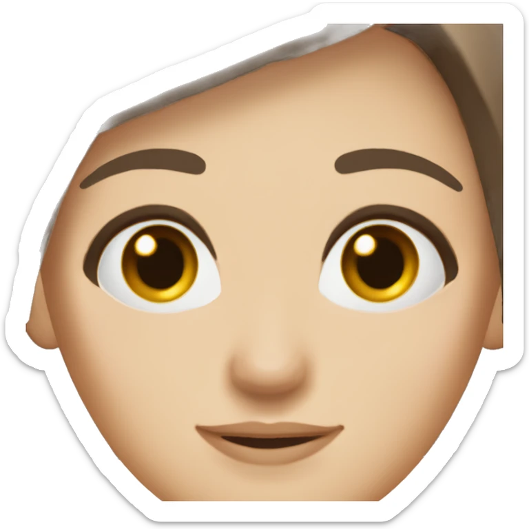 brown hair brown eyes long straight dark hair white skin woman sticker