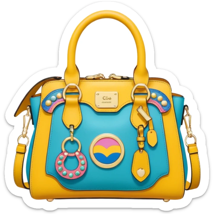 Ultra realistic Chloè bag, in pop art girl style with highly detailed embellishments, 8k hd quailty  sticker