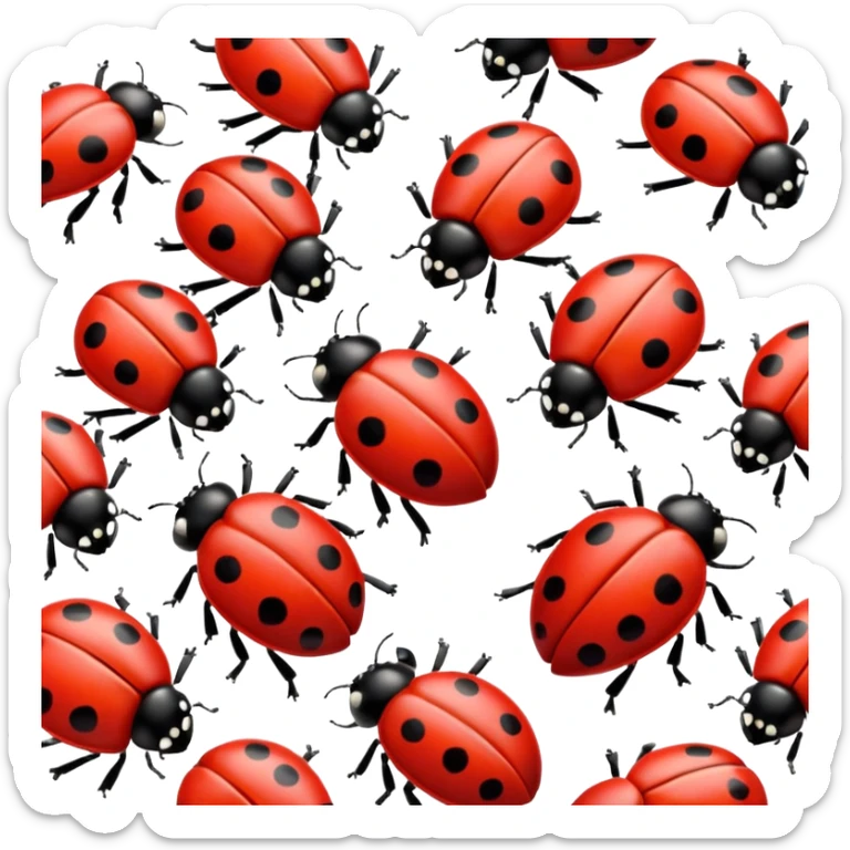 Cottagecore style ladybugs, no emoji faces, no emoji icons. 4k quailty, clean smooth lines sticker
