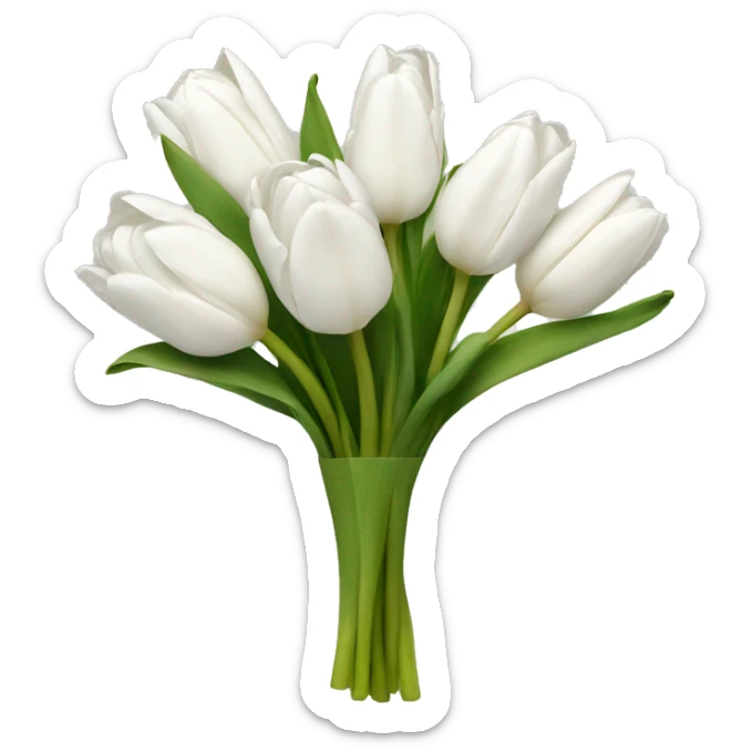 white tulip bouquet sticker