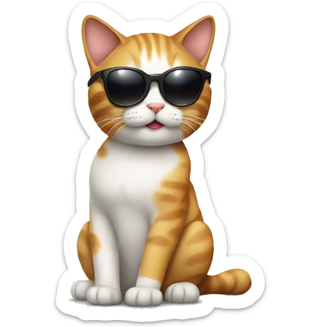 Cat with sunglasses sticker