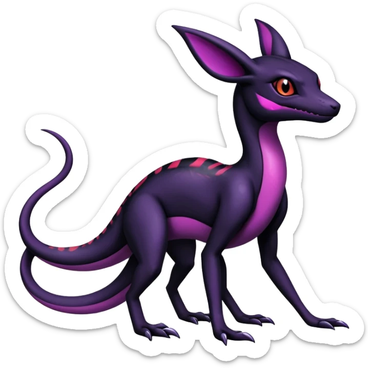 Salazzle-Salandit-Umbreon-Fakémon-hybrid-creature (full body) 4 legs sticker