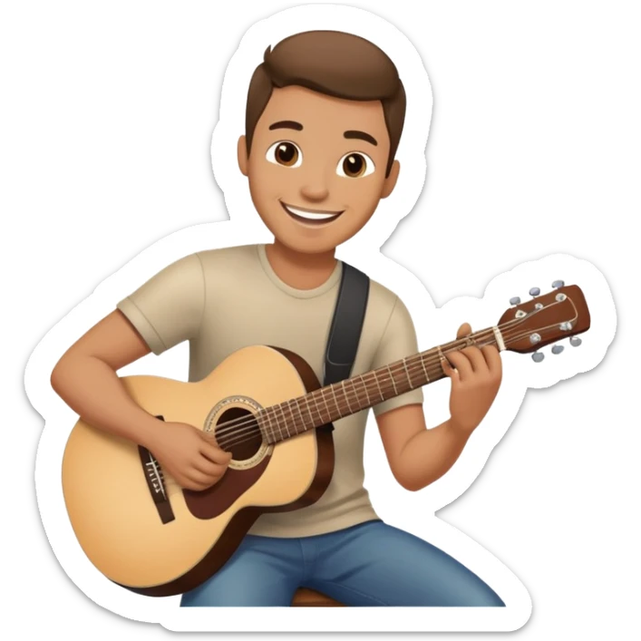 Happy Rock Pop Music Male Musician in his 30s dressed with trendy style sticker