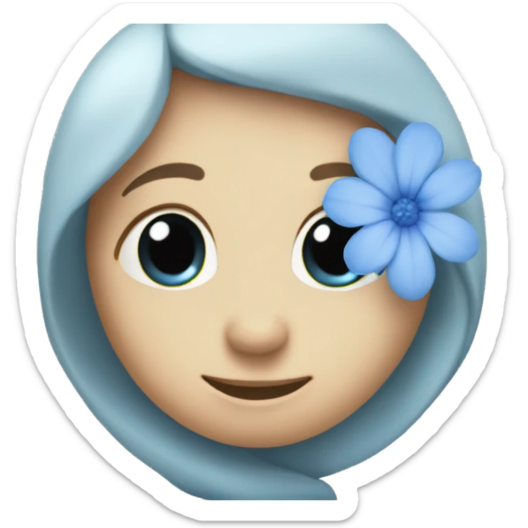soft blue flower sticker