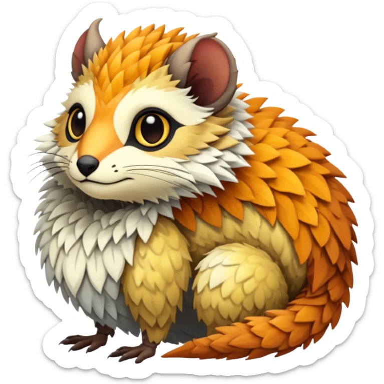 warm-colored Vernid-Trico-Fionbri-creature (full body) sticker