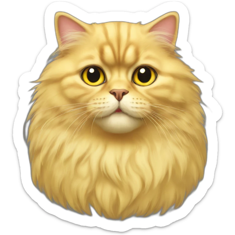 yellow persian cat sticker