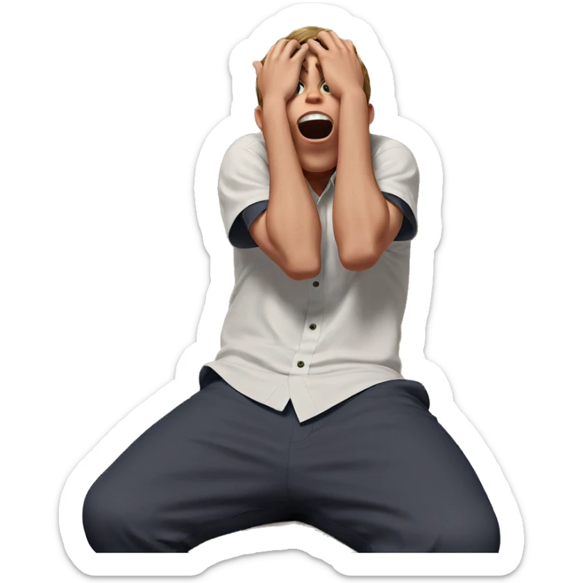 surprised boy in shirt sticker