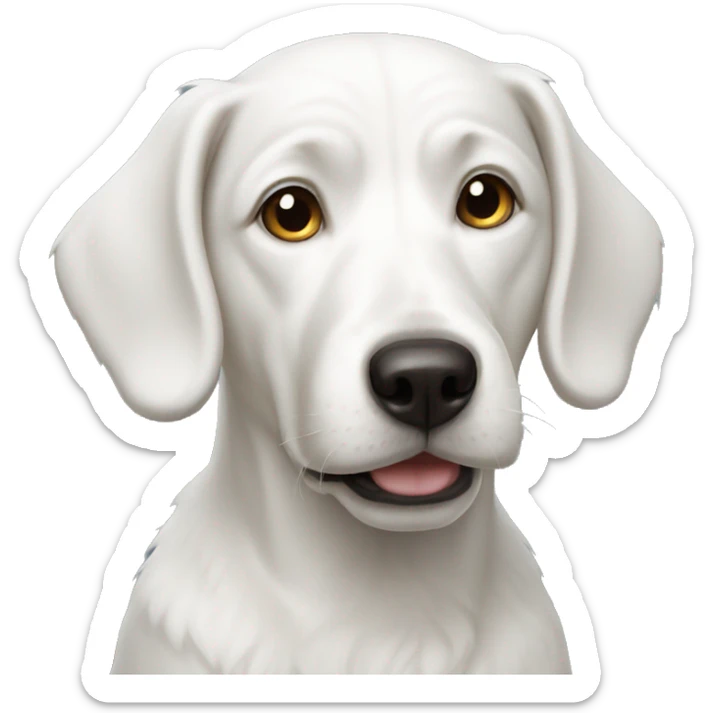 White dog sticker