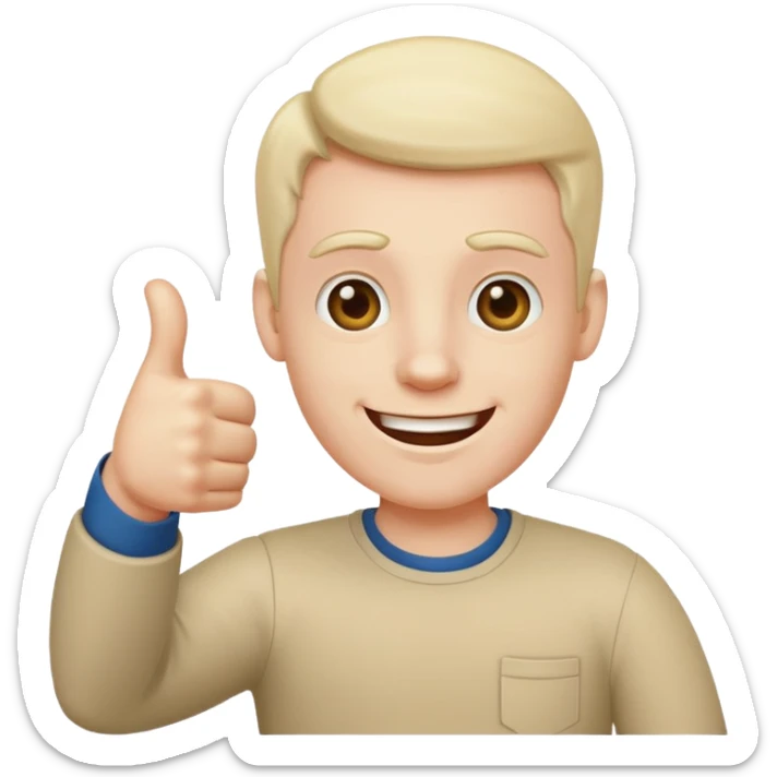 Buat gambar those bad tings guy dari sml yg sedang senang dan berikan jempol sticker