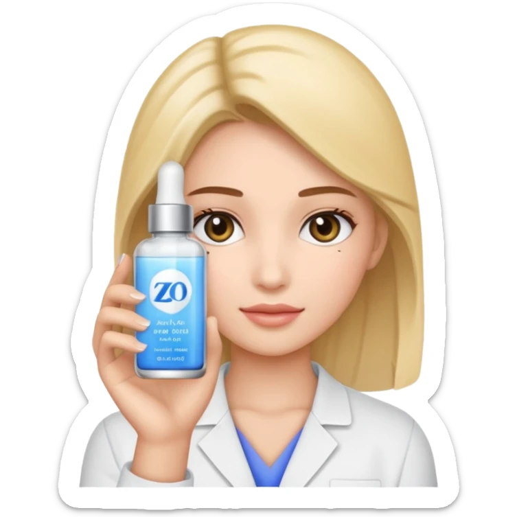 make a person who holds zo skin health cosmetics in her hand  sticker