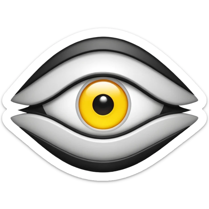 Minimalist emoji-style sticker of a wide open eye with a camera flash bursting into it. High contrast black and white with sharp lines. No gradients.
 sticker