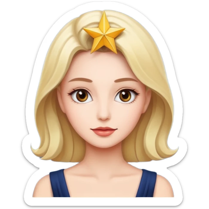 PAINTING ARTIST V.I.P WOMEN WITH A STAR IN THE BACK GROUND sticker