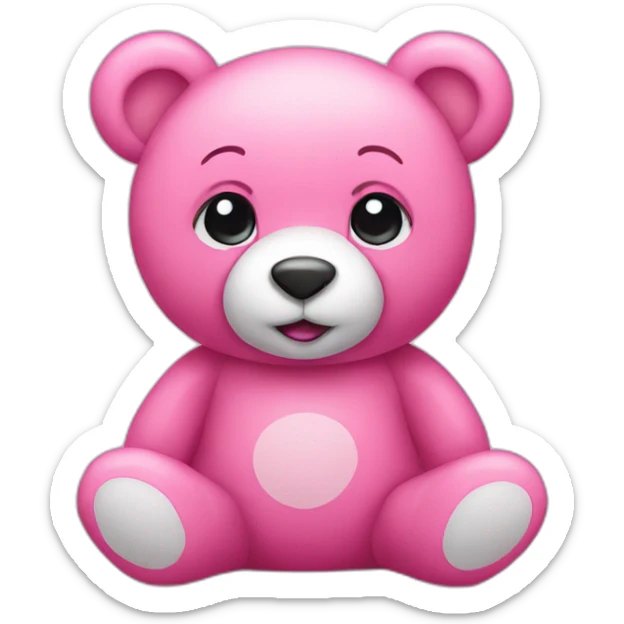 Pink teddy bear sticker