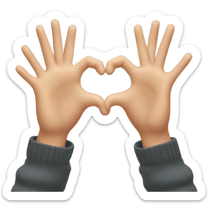 Heart hands sticker