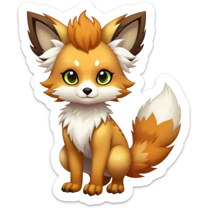 Cool cute Kawaii edgy fantasy shiny animal  fursona Fionbri vernid by griffsnuff & LiLaiRa & Falvie full body sticker