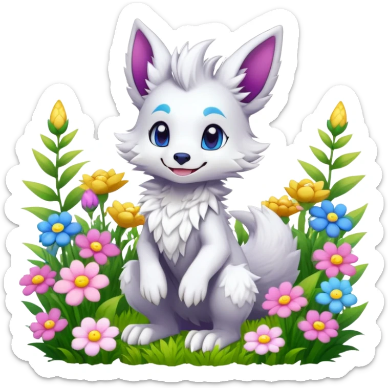  Colorful Kawaii Sergal FurSona Fakemon Full Body sticker