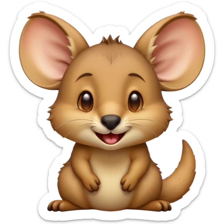 Cinematic Cute Yawning Wallaby Portrait Emoji, Head tilted slightly with a dramatic, wide-open yawn, showcasing a soft, downy tan fur with gently drooping ears, round amber eyes barely open in drowsy contentment, Simplified yet irresistibly adorable features, highly detailed, glowing with a soft, cozy glow, high shine, relaxed yet expressive, stylized with a touch of outback charm, bright and endearing, soft glowing outline, capturing the essence of a sleepy yet affectionate wallaby, so drowsy it feels like it could stretch out of the screen and curl up for a nap! sticker