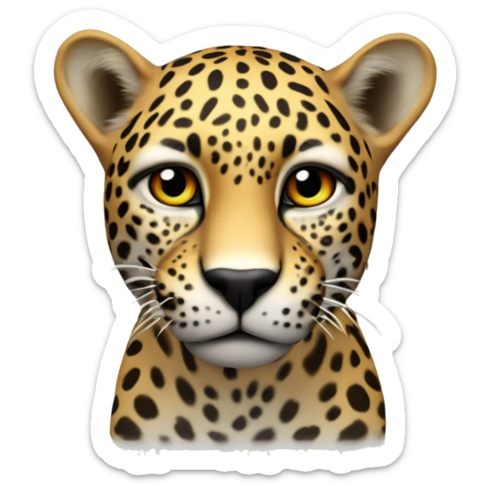 Un jaguar con ojos muy abiertos y una expresión de asombro en su rostro wow.
El jaguar podría tener su boca ligeramente abierta en señal de sorpresa, y que sea mexicano sticker
