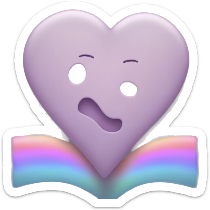 Heartbreak station from Apple Music logo with rainbow pastel color and a little blue light color  sticker