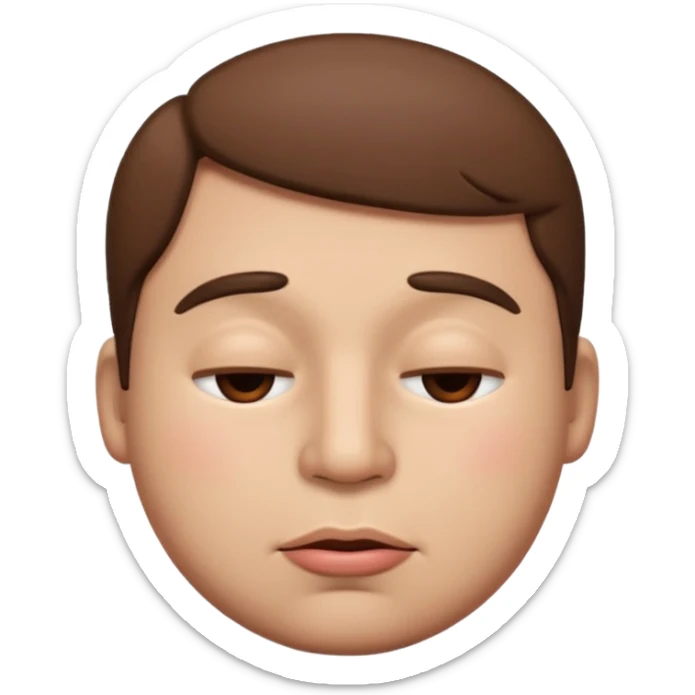A male emoji with big fat lips with it’s eyes closed not smiling with n sticker