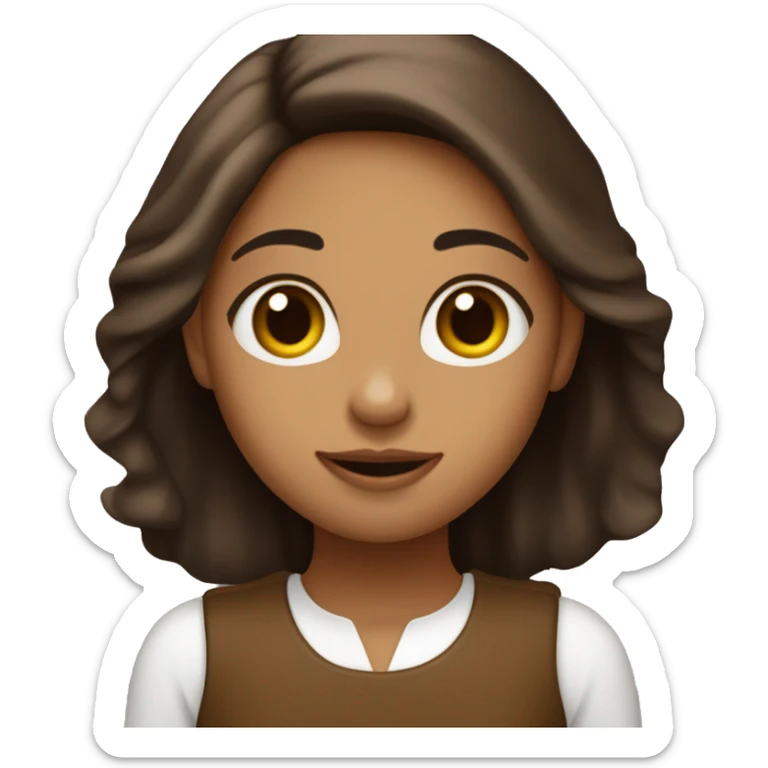 fille au cheveux lisse et marron foncé d'une peau claire qui fais un cœur avec ses mains  sticker