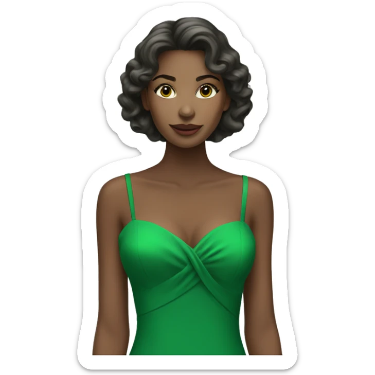 Model in green dress sticker