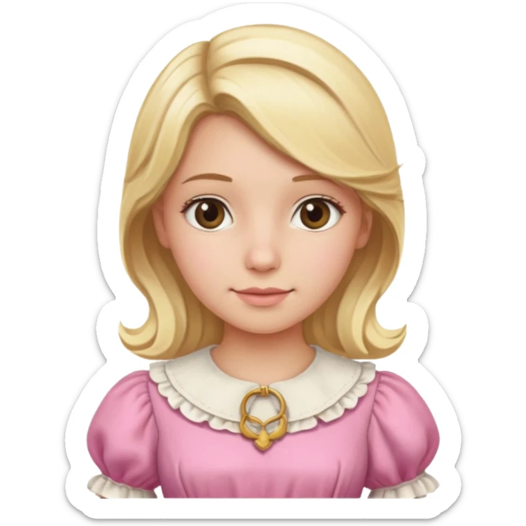 Blonde girl in pink pioneer dress sticker