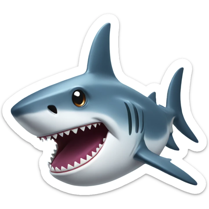 Shark with a top hat sticker