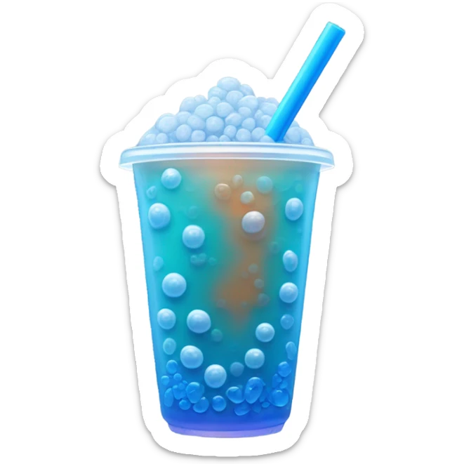 bubble tea bleu sticker
