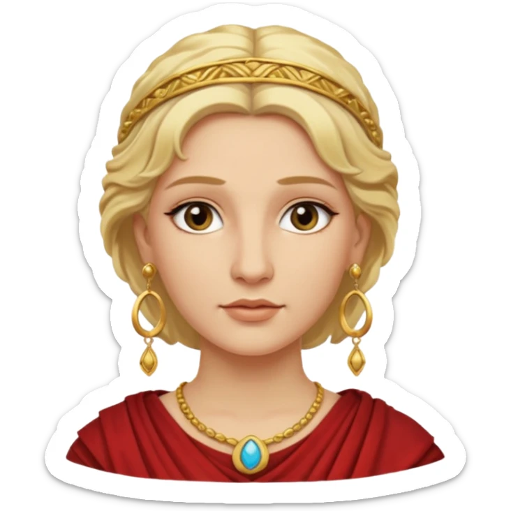 Ancient Roman woman with earrings and blonde hair sticker