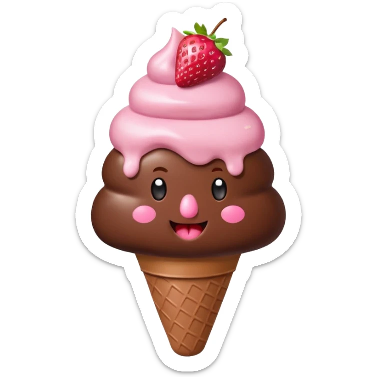 Bolis sabor chocolate 🍫  y uno sabor fresa 🍓 que sea un bolis de hielo gordito sticker
