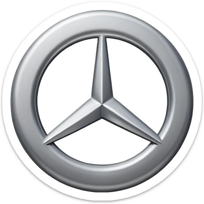 Ich möchte ein Emoji mit dem Mercedes Logo Es soll komplett grau sein und es soll nicht mit einer Farbe ausgefühlt sein sticker