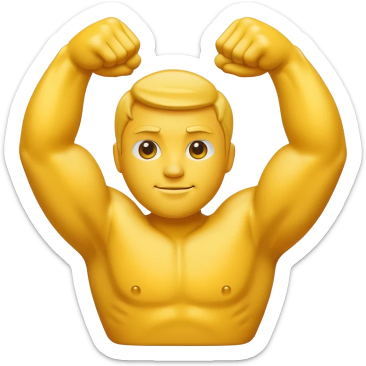 Give me a simple Big Back Emoji, on the style as normal iPhone Bicep emoji, yellow. sticker