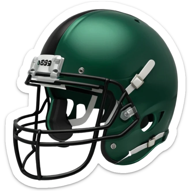 College football player helmet in dark green color ( black player ) sticker